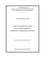 Đánh giá tình hình thực hiện cải cách hành chính về thuế, tình huống ở thành phố hồ chí minh 