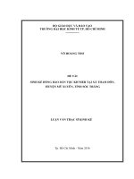 Sinh kế đồng bào dân tộc khmer tại xã tham đôn, huyện mỹ xuyên, tỉnh sóc trăng 