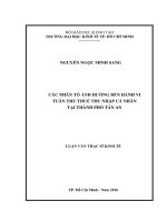 Các nhân tố ảnh hưởng đến hành vi tuân thủ thuế thu nhập cá nhân tại thành phố tân an 