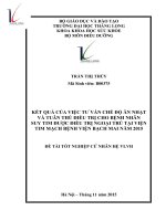 Kết quả của việc tư vấn chế độ ăn nhạt và tuân thủ điều trị cho bệnh nhân suy tim được điều trị ngoai trú tại Viện Tim mạch Bệnh viện Bạch Mai năm 2015