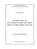 Giải pháp nâng cao sự gắn kết của nhân viên trong công ty TNHH UNIQUIFY việt nam 