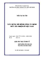 luận văn thạc sĩ Xây dựng mô hình Công ty định mức tín nhiệm ở Việt Nam