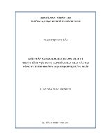 Giải pháp nâng cao chất lượng dịch vụ trong lĩnh vực cung cấp hóa chất giặt tẩy tại công ty TNHH thương mại  dịch vụ hưng phát 