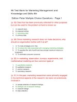 95 test bank for marketing management and knowledge and skills 9th 