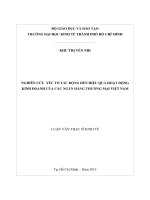 Nghiên cứu yếu tố tác động đến hiệu quả hoạt động kinh doanh của các ngân hàng thương mại việt nam 