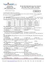 Đề thi thử môn hoá học năm 2017 trường chuyên Bạc Liêu (có lời giải)