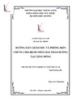 Hướng dẫn chăm sóc và phòng biến chứng cho bệnh nhân đái tháo đường tại cộng đồng