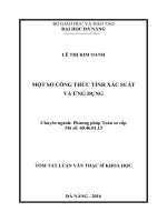 Một số công thức tính xác suất và ứng dụng 