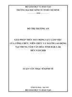 Giải pháp thúc đẩy động lực làm việc của công chức, viên chức và người lao động tại trung tâm văn hóa tỉnh đắk lắk đến năm 2020 