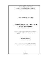 Luận văn Thạc sỹ nghiên cứu về giao thức điều khiển báo hiệu phiên (SIP).