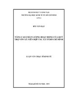 Luận văn thạc sĩ nâng cao chất lượng hoạt động của quỹ trợ vốn xã viên hợp tác xã TPHCM 