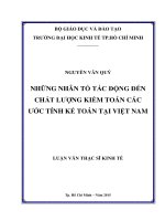 Những nhân tố tác động đến chất lượng kiểm toán các ước tính kế toán tại việt nam 