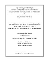 Hợp thức hóa nền kinh tế phi chính thức chính sách trao quyền pháp lý cho người bán hàng rong ở TP hồ chí minh 