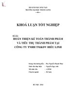 Hoàn thiện kế toán thành phẩm và tiêu thụ thành phẩm tại công ty TNHH Thương mại và dịch vụ Hiếu Linh