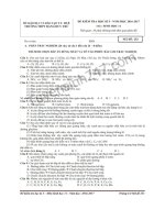 Đề thi học kì 1 lớp 11 môn Sinh  THPT Đặng Huy Trứ 2016  2017