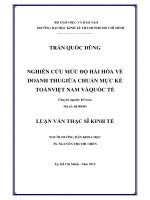 Nghiên cứu mức độ hài hòa về doanh thu giữa chuẩn mực kế toán việt nam và quốc tế 