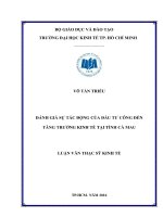 Luận văn thạc sĩ đánh giá sự tác động của đầu tư công đến tăng trưởng kinh tế tại tỉnh cà mau 