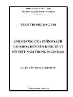 Ảnh hưởng của chính sách tài khóa đến nền kinh tế vĩ mô việt nam trong ngắn hạn 