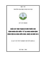 Khảo sát thực trạng kê đơn thuốc cho bệnh nhân bảo hiểm y tế tại khoa khám bệnh bệnh viện đa khoa diễn châu nghệ an năm 2015 