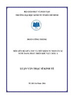 Mối liên hệ giữa TOT và tiết kiệm tư nhân ở các nước đang phát triển ở khu vực châu á 