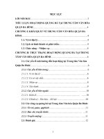 Hoạt đông quảng bá tại Trung tâm Văn hóa quận Ba Đình