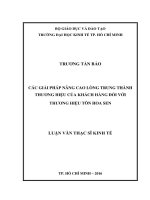 Các giải pháp nâng cao lòng trung thành thương hiệu của khách hàng đối với thương hiệu tôn hoa sen 