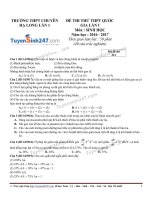 Đề thi thử môn sinh học năm 2017 trường chuyên Hạ Long lần 2 (có lời giải)