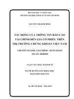 Tác động của thông tin báo cáo tài chính đến giá cổ phiếu trên thị trường chứng khoán việt nam 