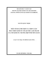 Phân tích sự phù hợp của chiến lược phát triển kinh tế với lợi thế cạnh tranh của nền kinh tế trường hợp tỉnh tiền giang 