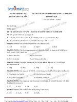 Đề thi thử môn hoá học năm 2017 trường chuyên sư phạm lần 2 (có lời giải)