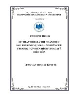 Sự thay đổi giá trị nhãn hiệu sau thương vụ ma  nghiên cứu trường hợp điển hình vinacafe biên hòa 