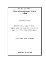 Thúc đẩy xuất khẩu ổn định hướng nâng cao năng lực cạnh tranh cụm ngành thanh long tiền giang 
