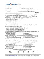 Đề thi thử môn địa lý năm 2017 trường chuyên Hạ Long lần 1 (có lời giải)  