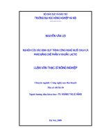 Luận văn Thạc sỹ Nông nghiệp Nghiên cứu xác định công nghệ muối chua cà pháo bằng chế phẩm vi khuẩn Lactic - Nguyễn Văn Lợi