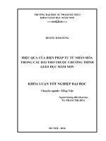 Hiệu quả của biện pháp tu từ nhân hóa trong các bài thơ thuộc chương trình giáo dục mầm non 