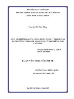 Luận văn thạc sĩ mức độ tham gia của cộng đồng dân cư trong xây dựng nông thôn mới tại huyện cờ đỏ thành phố cần thơ 