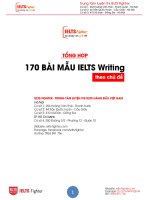 170 BÀI MẪU IELTS WRITING THEO CHỦ ĐỀ