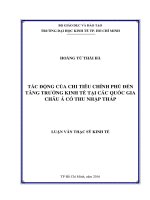 Tác động của chi tiêu chính phủ đến tăng trưởng kinh tế tại các quốc gia châu á có thu nhập thấp  luận văn thạc sĩ 2016 