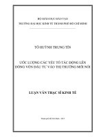 Ước lượng các yếu tố tác động lên dòng vốn đầu tư vào thị trường mới nổi 