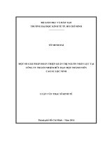 Một số giải pháp hoàn thiện quản trị nguồn nhân lực tại công ty trách nhiệm hữu hạn một thành viên cao su lộc ninh 