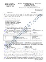 Đề thi thử THPT Quốc Gia môn Hoá lần 3  THPT Yên Lạc năm 2017  