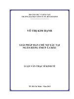 Giải pháp hạn chế nợ xấu tại ngân hàng TMCP á châu 