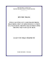 Nâng cao năng lực cạnh tranh trong hoạt động cho vay khách hàng cá nhân của ngân hàng thương mại cổ phần công thương việt nam tại TP HCM 