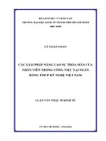 Các giải pháp nâng cao sự thỏa mãn của nhân viên trong công việc tại ngân hàng TMCP kỹ nghệ việt nam 
