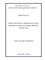 Hành vi bầy đàn và tính bất ổn tỷ suất sinh lợi của công ty cổ phần niêm yết tại việt nam 