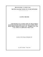 Ảnh hưởng của luồng tiền từ hoạt động kinh doanh đến khả năng dự báo luồng tiền hoạt động trong tương lai   nghiên cứu tại các công ty niêm yết việt nam 