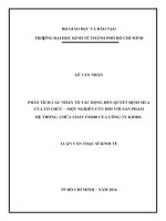 Phân tích các nhân tố tác động đến quyết định mua của tổ chức   một nghiên cứu đối với sản phảm hệ thống chữa cháy FM200 của công ty kidde 