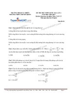 Đề thi thử môn vật lý năm 2017 trường chuyên khoa học tự nhiên (có lời giải)