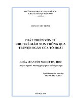 Phát triển vốn từ cho trẻ mầm non thông qua truyện ngắn của Tô Hoài