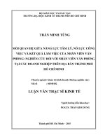 Mối quan hệ giữa năng lực tâm lý, nỗ lực công việc và kết quả làm việc của nhân viên văn phòng  nghiên cứu đối với nhân viên văn phòng tại các doanh nghiệp trên địa bàn thành phố hồ chí minh 